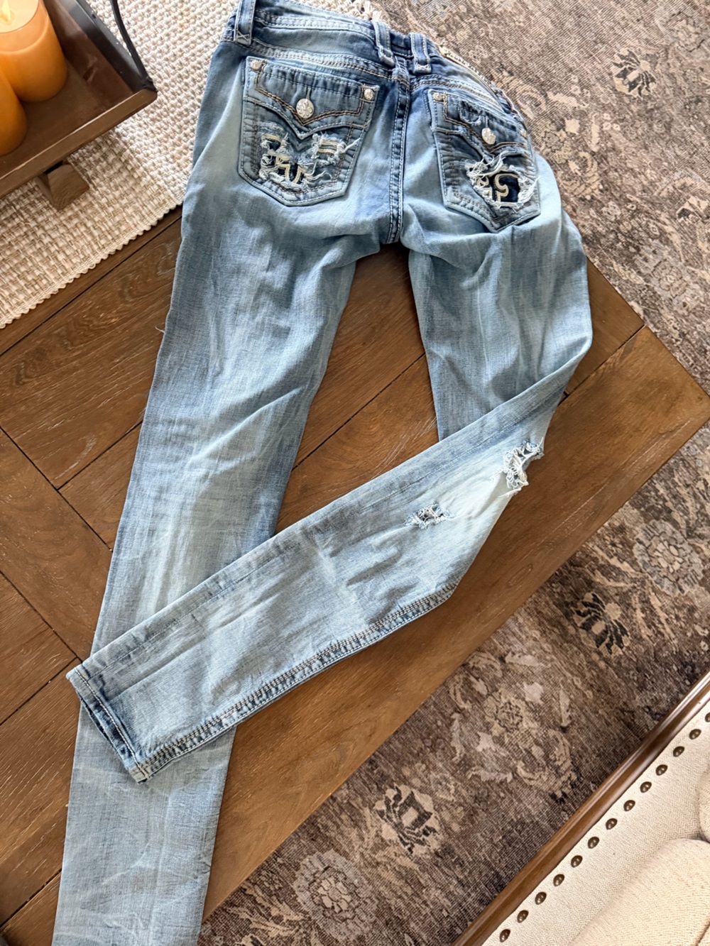 Rock Revival Arda Light Blue Distressed Skinny Jeans